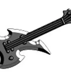 Outlet ⭐ BrickArms Axe Guitar 2.5-Inch Minifigure Accessories [Gunmetal Loose] 🔥