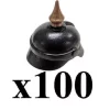 Deals 🔥 BrickArms Lot of 100 Pickelhaube Helmet with Spike 2.5-Inch [Black] 🔔