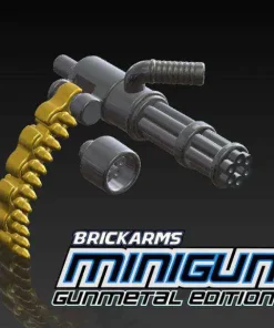 Hot Sale 🔔 BrickArms Minigun 2.5-Inch [Gunmetal with Brass Ammo Chain] 😉