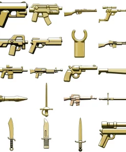 Cheap 😍 BrickArms Random Lot of 20 Tan Weapons & Accessories 2.5-Inch ❤️