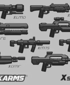 Hot Sale ⭐ BrickArms Set of 8 X Series Weapons 2.5-Inch Weapons Pack [Gunmetal] 🛒